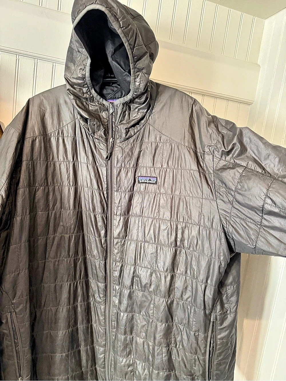 Patagonia Hyper Puff Hoody Quilted Hooded Jacket Gray XL